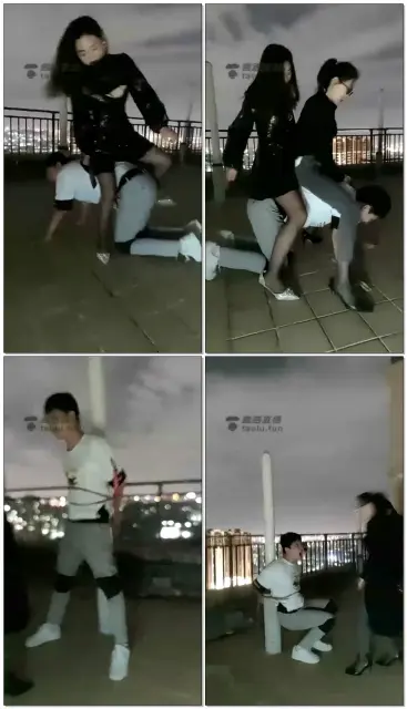 【涵涵11s】涵涵苏曼天台调教小奶狗