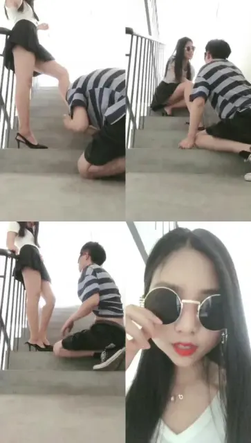 【Luke露可】tj楼梯间刺激踢虐 