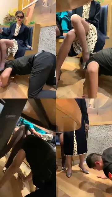 【苏曼】下贱狗奴餐厅跪式服务双女王