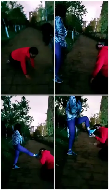 【伊人S】围观闺蜜户外调教素人,遛狗