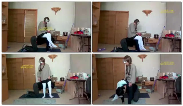 【小莜】在小莜的白丝脚下爬行-骑乘踩头