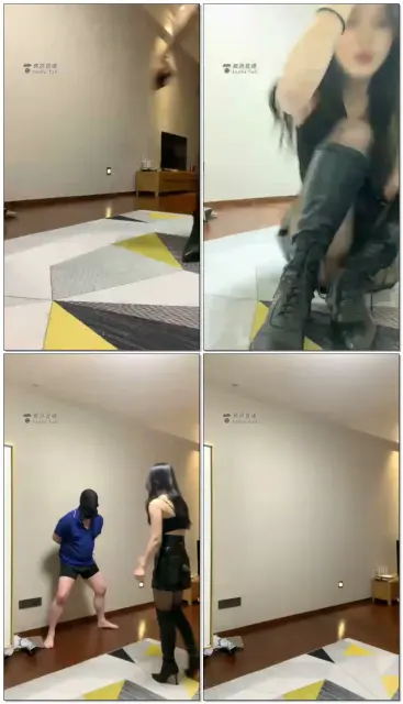 【筱月】黑丝长腿重度踢裆