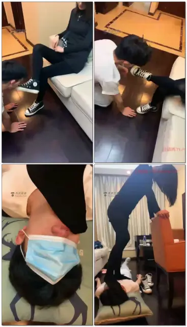 【model凤爷】帆布鞋臭黑丝暴虐学生狗