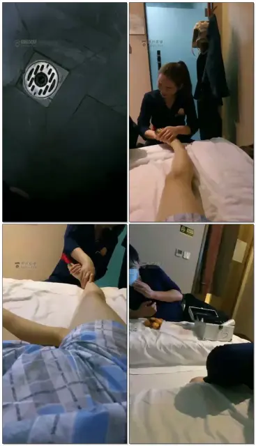 【乔安S】带着小m去足浴按摩，跪地上舔脚那瞬间颠覆了技师的三观