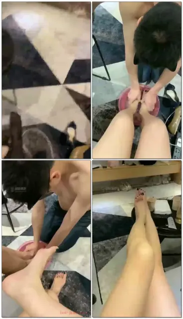 【伊茜】休闲时间狗狗伺候洗脚