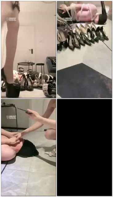 【鸢葵S&伊茜S】暴力耳光舌头刷鞋，十几双高跟鞋轮换踩踏