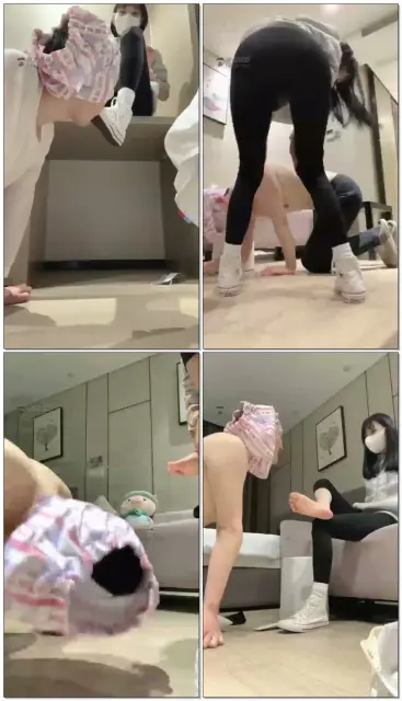 【阿月】帆布鞋舔鞋底，足深喉脚耳光，口水踢裆