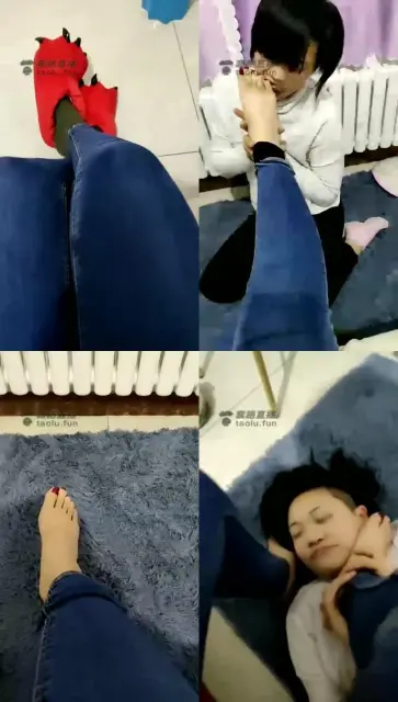 【冰女王】女奴日常，绿袜子，伺候洗脚