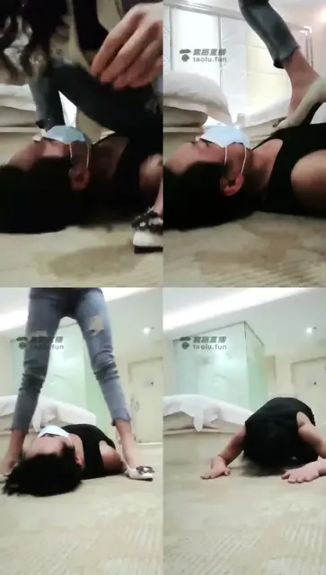 【多多S】踩脖子，裸足脚耳光，打耳光