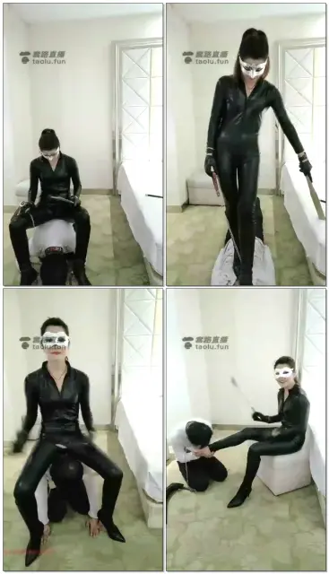 【芒果ss】皮衣女主调奴，顶脚磕头如捣蒜，骑马，舔靴，舔脚，鞭打