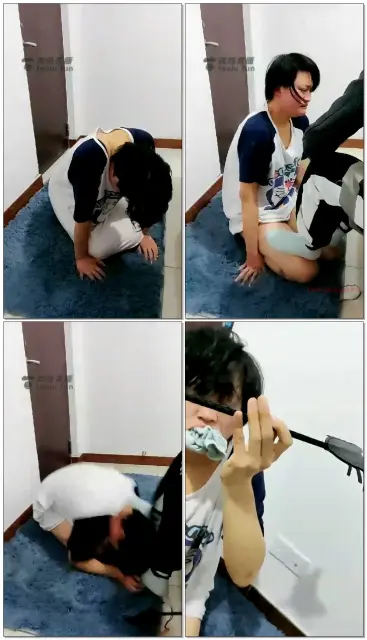 【冰女王】期待已久的调教女奴，耳光，羞辱，含棉袜罚跪