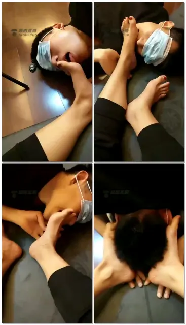 【都市艳主】贱狗跪舔裸足玩舌头