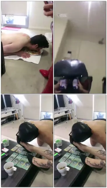 【简公主】调教双狗，澳洲中国狗，高靴喂食舔脚