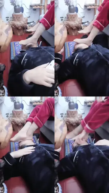 【女王菲主】夫奴脚垫培训