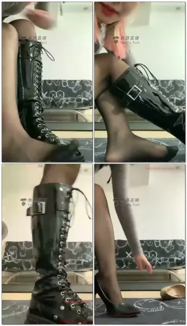 【00后番番S】长靴黑丝足秀诱惑