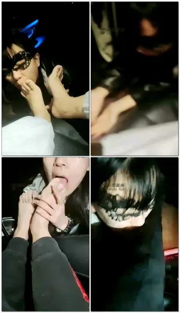 【女M安小可】户外车边安曼和两素人来找我，舔鞋舔脚，很美的脚