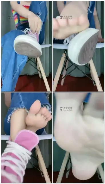 【绘子】帆布鞋蕾丝袜羞辱