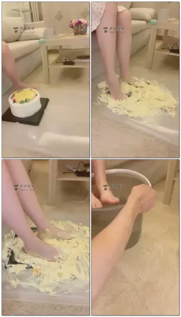 【神乐sama】踩超大蛋糕喂狗