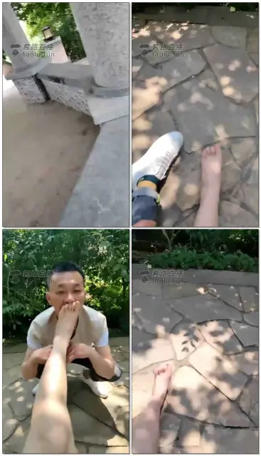 【魅影女神】守着俩素人野外调教狗