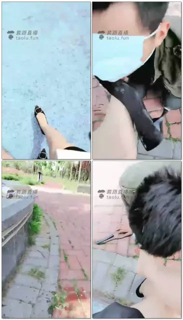 【林夕女王】大白天户外遛狗,刺激,舔鞋底,吃地下的食物