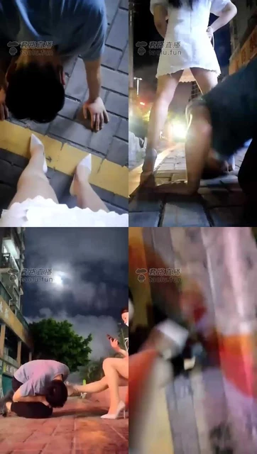 【香颜S】户外钻跨羞辱高跟深喉，踩手指,踩头,舔脚趾,舔丝足,舔鞋底