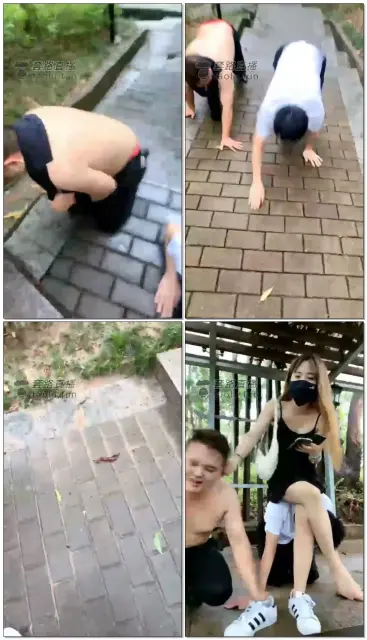 【猫熙小主】双m户外惩罚,钻胯,羞辱，踩踏,踩手,舔鞋底