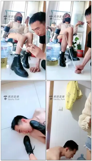 【美离子】调教电动饮水机无限圣水灌吐，混合洗脚水