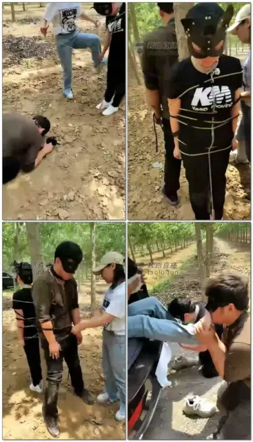 【燃一S】户外!男女m一起溜，遛狗，耳光，踢裆虐乳，舔脚突发事件路人经过【23分46秒】