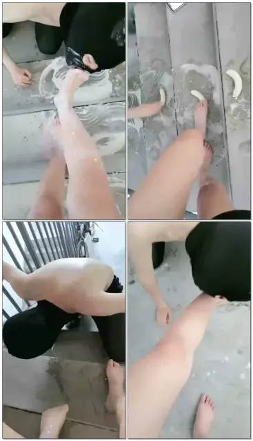 【傲柔】楼道酸奶喂食舔脚