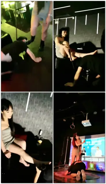 【Michelle傲雪s】酒吧公调贱狗，舔啤酒裸足耳光重度踢裆SP