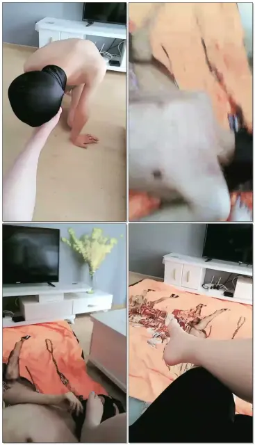 【魅s】贱狗舔脚，虐乳，踢JJ