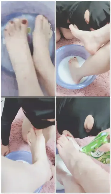 【灵竹】脚奴喝洗脚水+牛奶