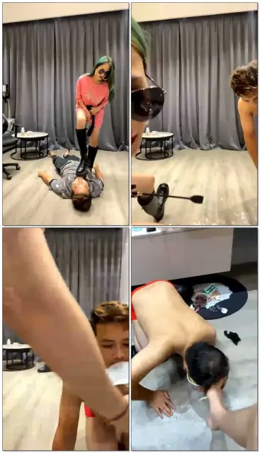 【弯弯小阿姨呀s】大皮靴问候，香蕉喂食，酸奶保养