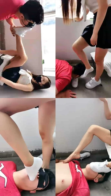 【如潼小主】刺激升级楼道调狗，舔鞋底，吃口水，深喉踩踏