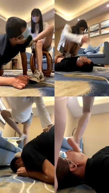 【阿月】船袜深喉，耳光踹头，夹头钻胯，无底线踩踏