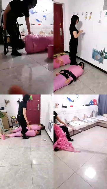 【燃一S】木乃伊胶带纸捆绑，奴隶比赛，踩踏，强制圣水，踩肚子