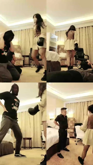 【禾未】调教马丁靴暴踹拳击手套狂揍双m，爆踹锤狠砸狗头打眼睛