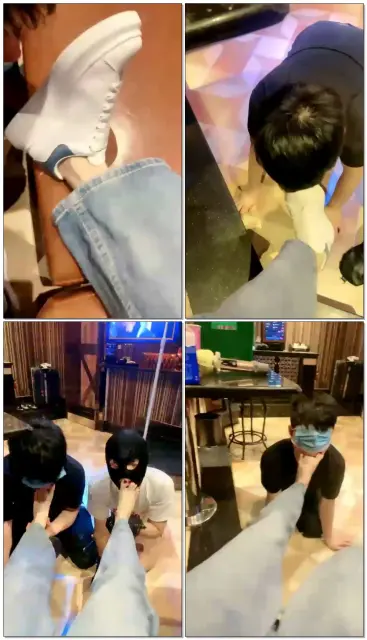 【希希子】双奴KtV调教尝试开发素人+强迫ruhs开发舔脚喝圣水