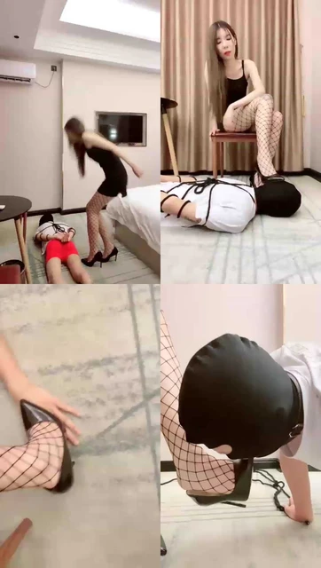 【陈甜女蒂S】高跟渔网袜调教偷窥狂