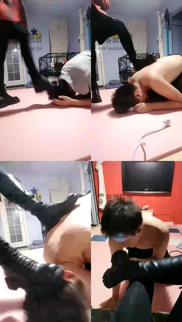 【Audrey丶雪儿】重刑，贱狗不听话，马丁靴，黑长靴，全身踢打