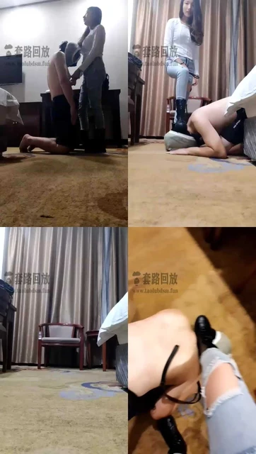 【梓晨s】牛仔裤，马丁靴，虐乳踢裆踩头鞭打