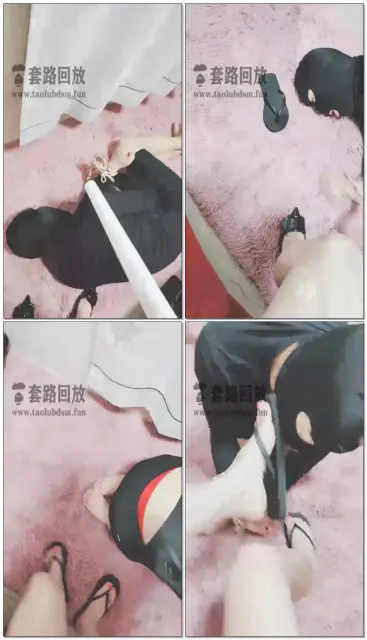 【灵竹】奴隶被主人爆发，鞭子，棍子，人字拖打，被爆发的很惨