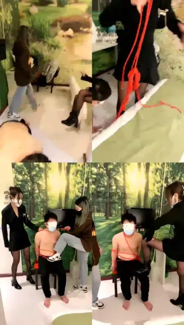 【诗诗S】双胞姐妹挑战双狗三百下耳光