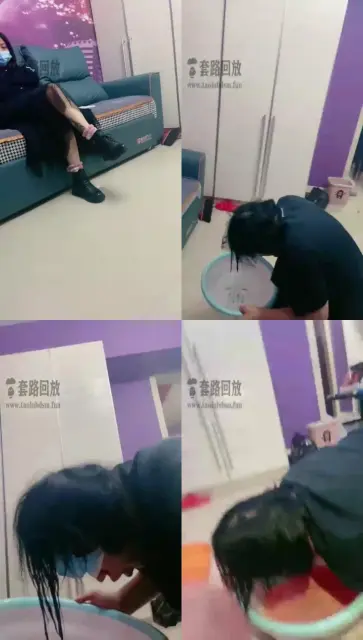 【逗逗s】洗脚水掺姨妈让贱狗全部喝下去