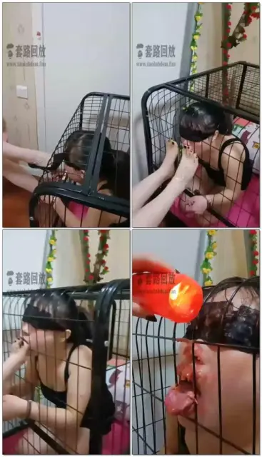 【MH女慕乐】囚禁玩弄狗笼里的骚母狗