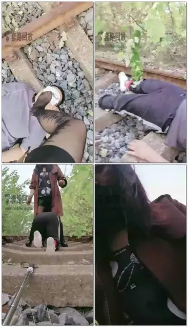 【美柠S】户外铁轨上虐狗