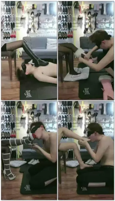 【傲柔】舔靴子舔丝袜踩脸