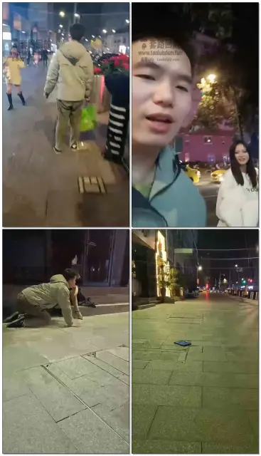 【第一帅男神】（被删视频）首次露脸极品美女小橙户外调教之搭讪路人，搭讪成功奖励舔脚，搭讪失败耳光口水