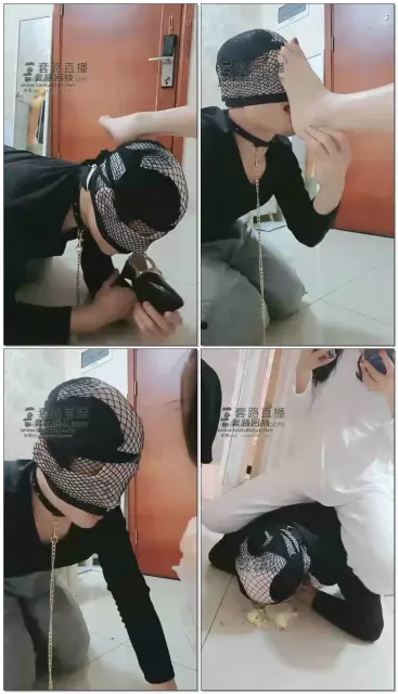 【新人玉姬s】舔脚专场调教喂食内裤套狗头