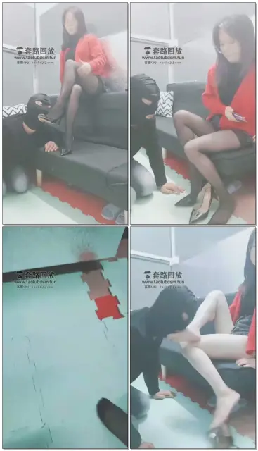 【灵竹】圣诞节露脸调教黑丝深喉，高跟深喉